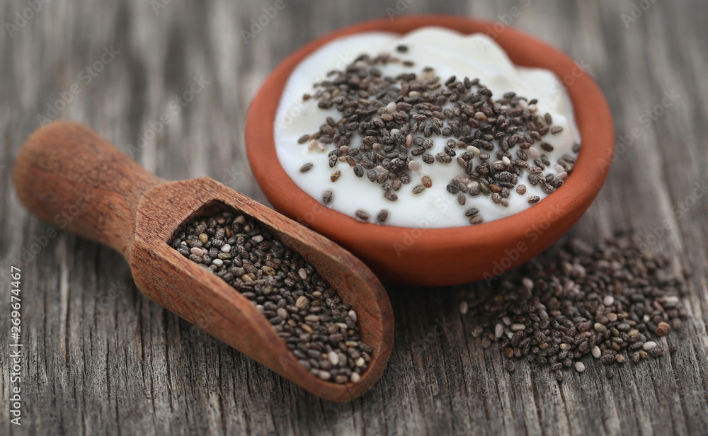 Yogurt with chia seeds Yogurt with chia seeds