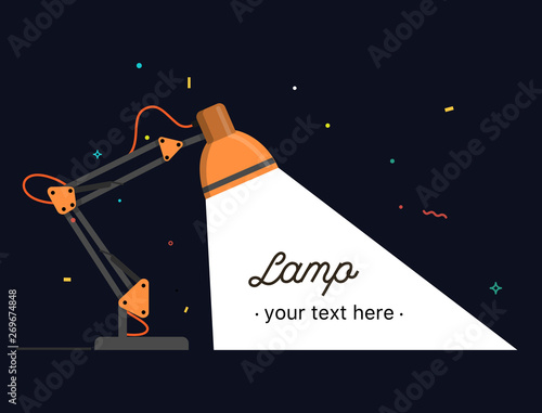 Table office lamp. Desktop electric. Vector illustration.