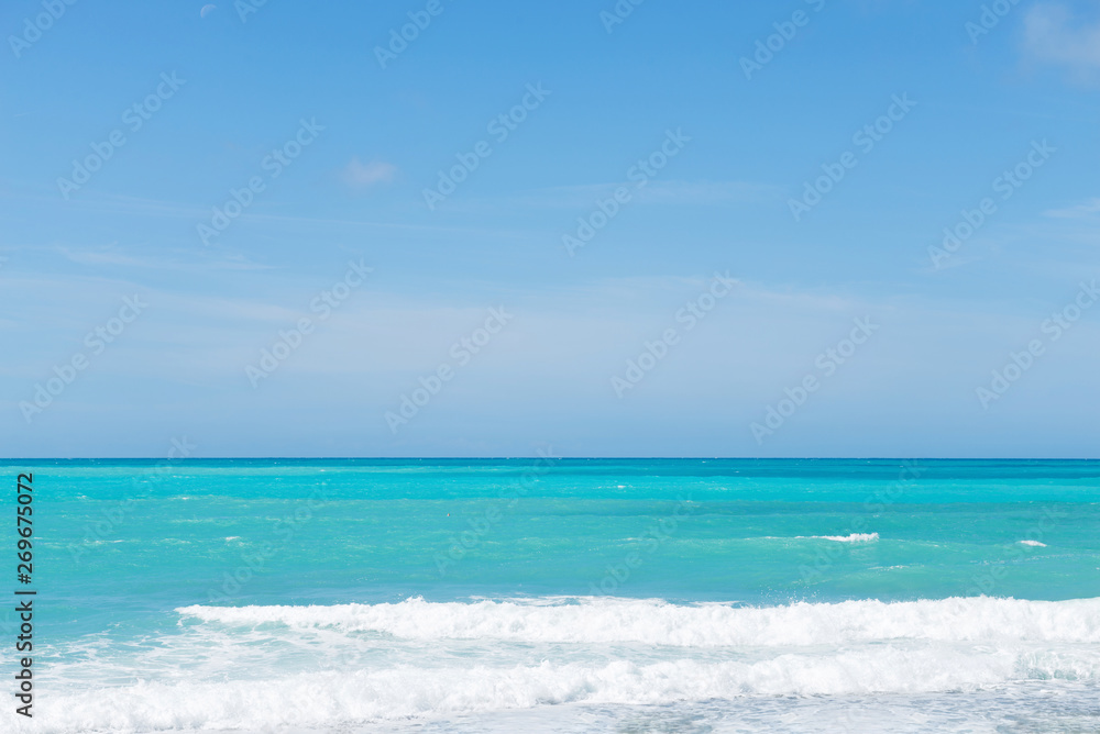 Beautiful azure sea and waves