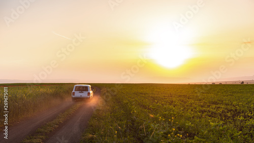 Car on a dirt country road