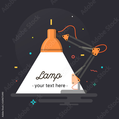 Table office lamp. Desktop electric. Vector illustration.