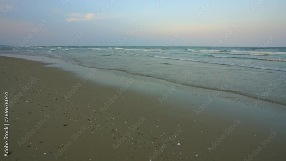Scenic view of sea viewpoint at paradise tropical coast beach viewpoint at Cha Am beach, Hua Hin, Prachuap Khiri Khan, Thailand.