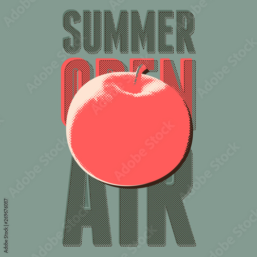 Summer open air festival typographical vintage grunge pop-art style poster design. Retro vector illustration.