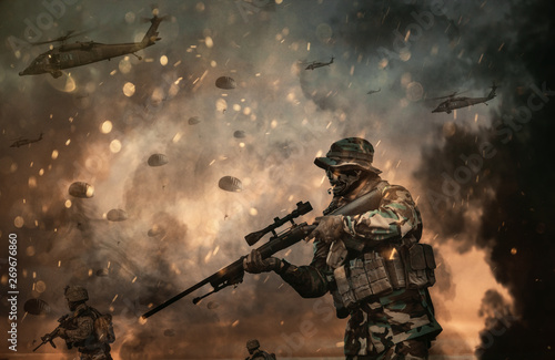 Military helicopter and for...