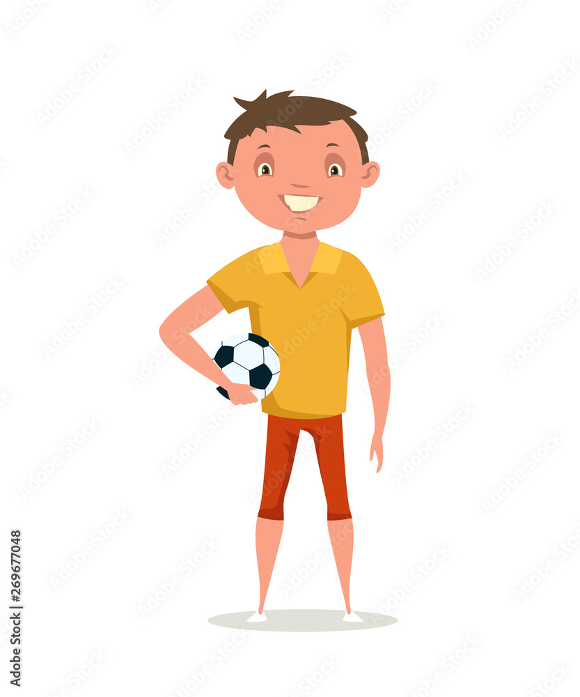 Boy with football ball vector illustration Boy with football ball vector illustration