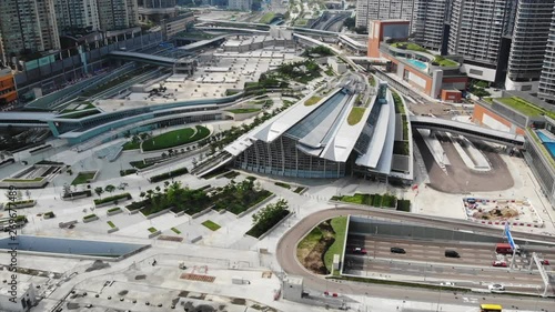 cityscape of west kowloon area in hong kong