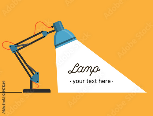 Table office lamp. Desktop electric. Vector illustration.