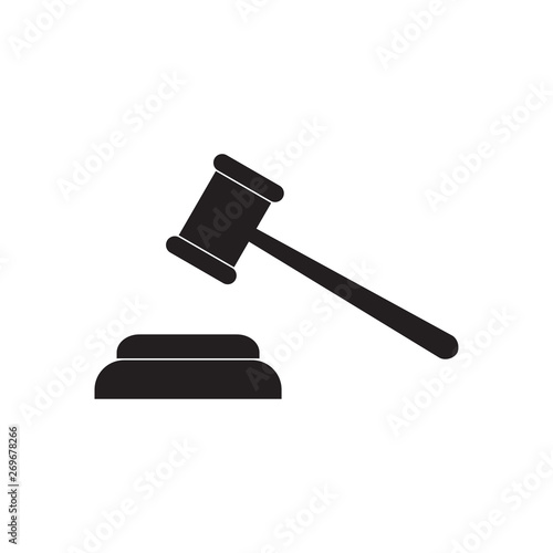 Gavel vector icon isolated on white background