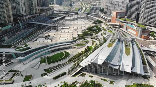 cityscape of west kowloon area in hong kong