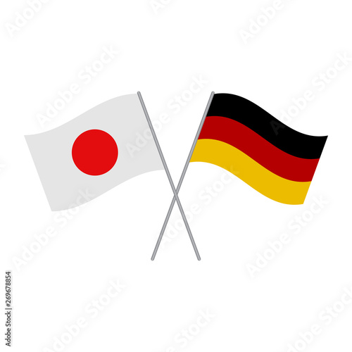 Japan and Germany flags vector isolated on white background