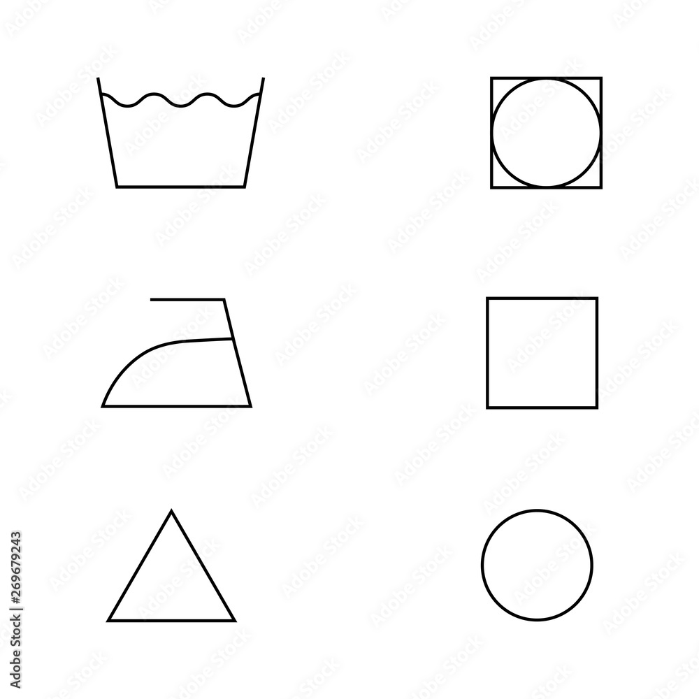 laundry symbols vector isolated on white background Stock Vector