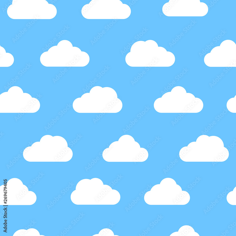Blue sky with clouds, seamless background