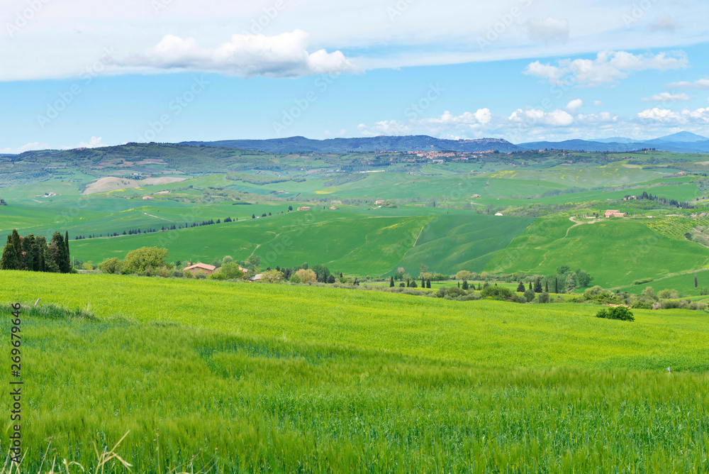 Beautiful spring landscape with hills in Tuscany Beautiful spring landscape with hills in Tuscany