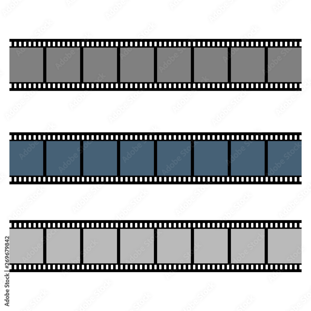 Film strip collection vector illustration isolated on white background