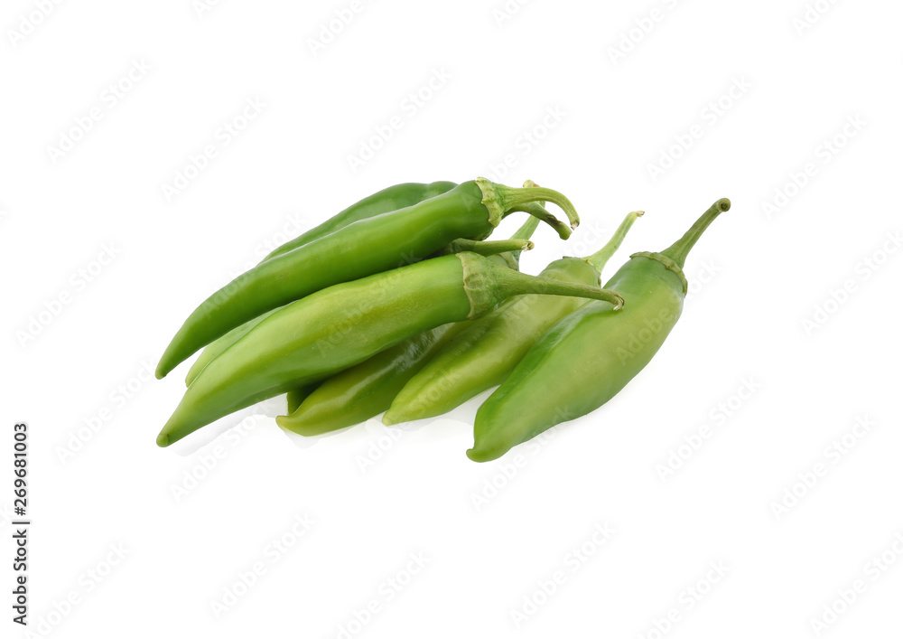 Green chilli pepper isolated on white background. Green chilli pepper isolated on white background.