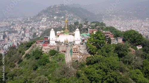 Wallpaper Mural Nepal, Kathmandu. Swayambhunath temple. Aerial footage Torontodigital.ca