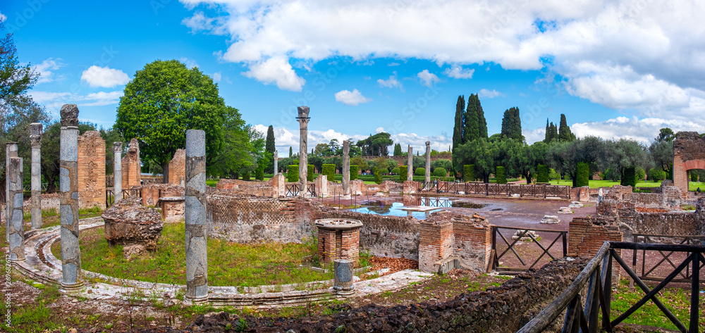 Tivoli - Villa Adriana or Hadrians Villa - Rome - Lazio landmark - Italy panoramic horizontal