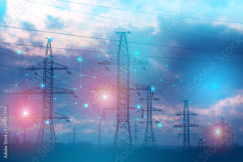 an abstract representation of solving problems using artificial intelligence to increase reliability and reduce losses and accidents during the transmission of electrical energy