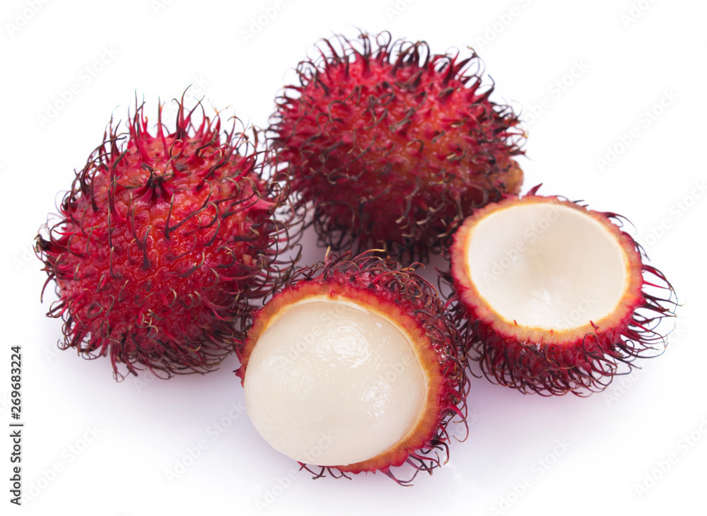 Fresh rambutan on white background Fresh rambutan on white background