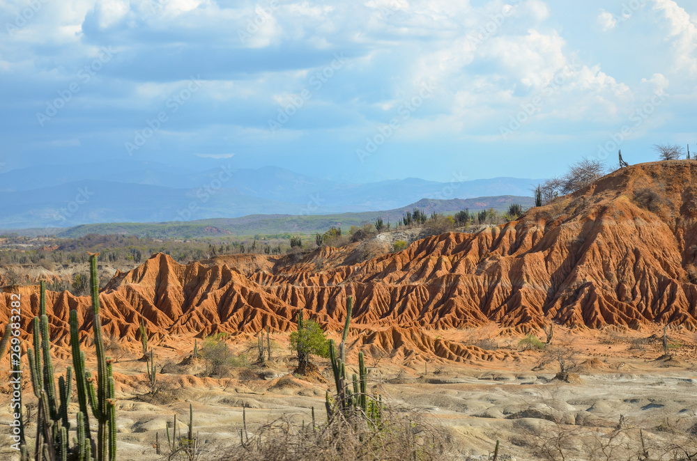 landscape of the Tatacoa desert in Colombia, south america
