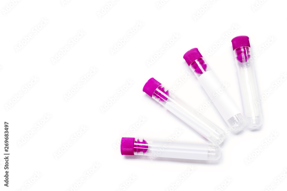 Top view of small blood tubes for keep and safe blood and human liquid collection to checkup glucose and all virus on white background. Top view of small blood tubes for keep and safe blood and human liquid collection to checkup glucose and all virus on white background.