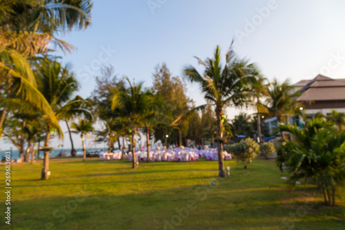 Sea beach with palm tree in resort © themorningglory