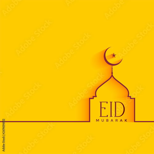 minimal eid festival background with mosque shape