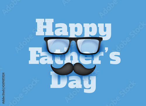 happy fathers day blue greeting background
