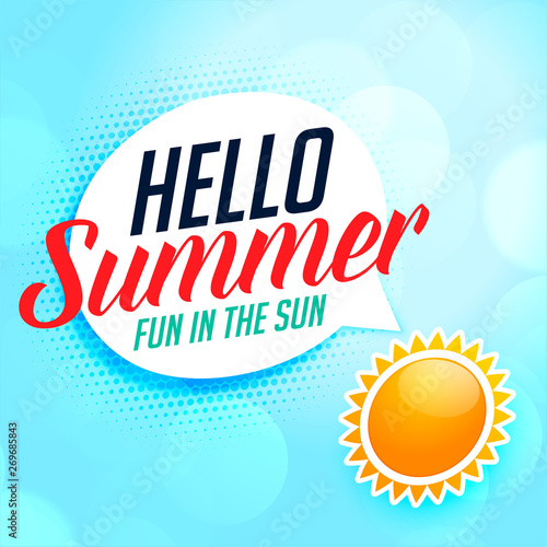 hello summer background with sun