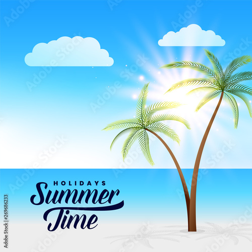 beautiful summer paradise beach scene background