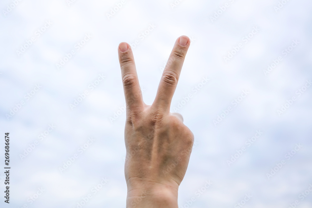 Two fingers victory peace sign body language Two fingers victory peace sign body language