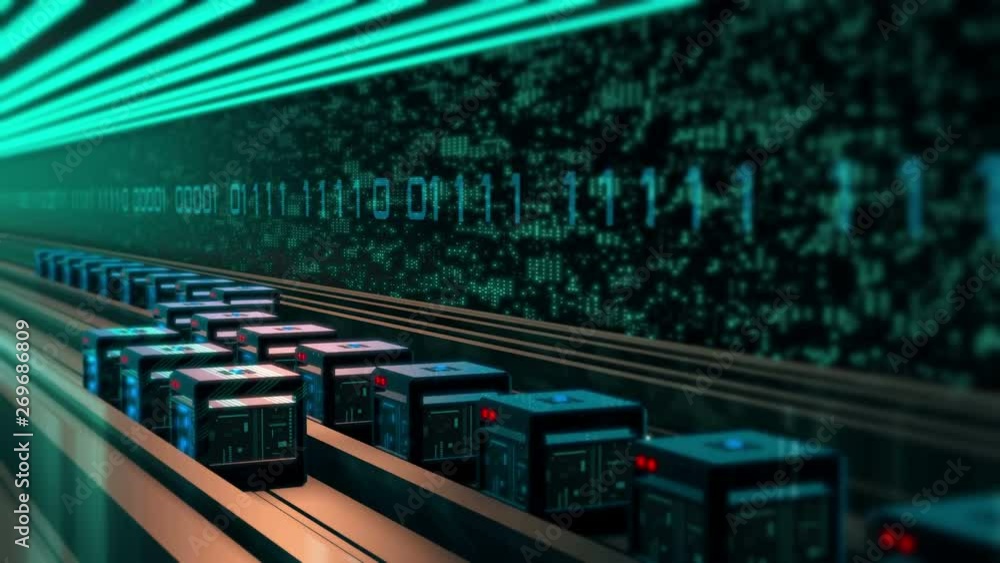 Digital cyberspace binary code. Transmit digital content visualization. 4K UHD video animation loop. Digital cyberspace binary code. Transmit digital content visualization. 4K UHD video animation loop.