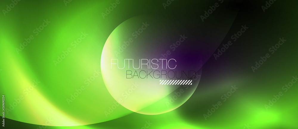 Shiny neon color light with circles abstract background Shiny neon color light with circles abstract background