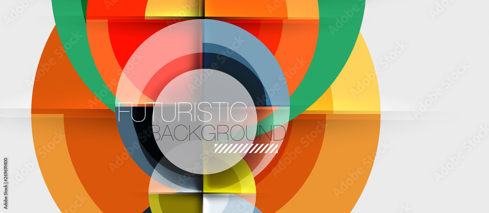 Fototapeta premium Geometric design abstract background - circles