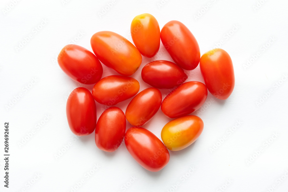 Top view of tomato on white background. Top view of tomato on white background.