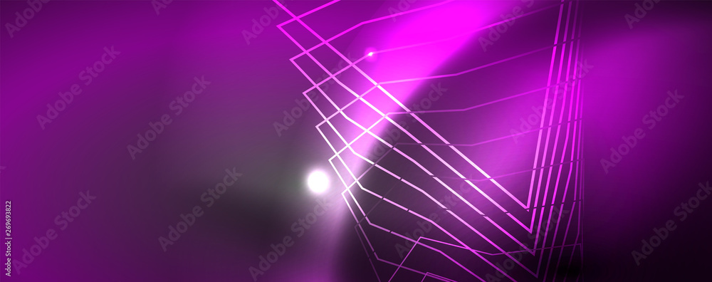 Shiny neon techno template. Neon lines background, 80s style laser rays Shiny neon techno template. Neon lines background, 80s style laser rays
