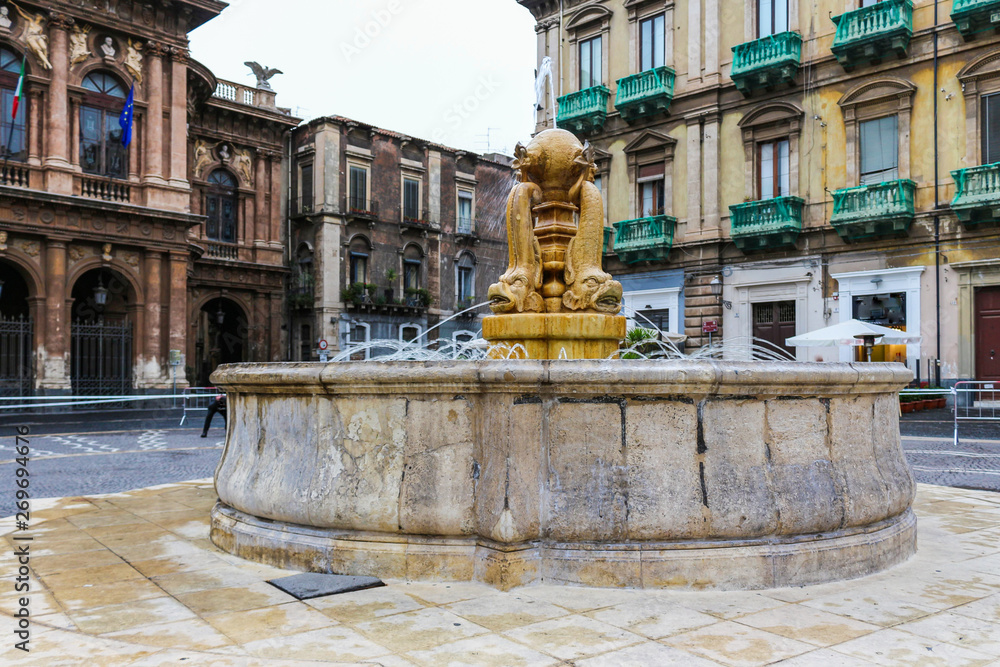 Naklejka premium Fontana dei delfini - Catania