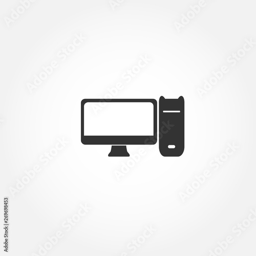 computer icon vector icon on white background © Graphic Plan