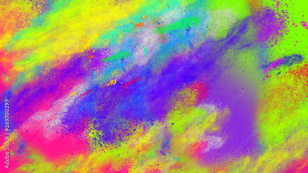 Abstract coloful neon party dust splashes background