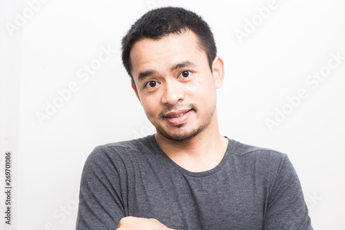 Portrait of smart asian men posting © themorningglory