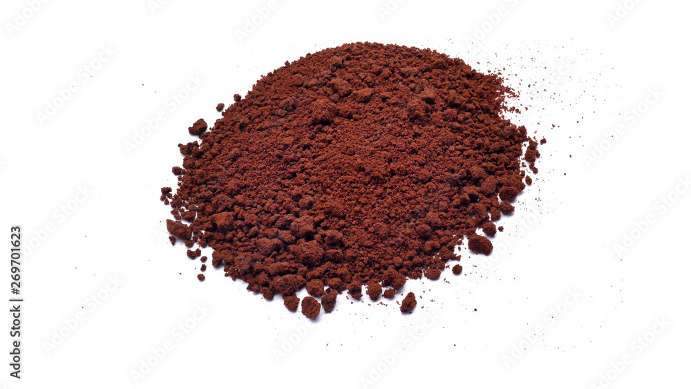 Coffee powder isolated on white background Coffee powder isolated on white background