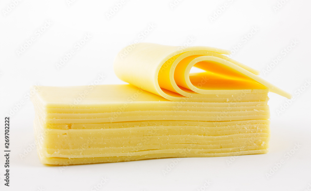 slices of cheese isolated on white background slices of cheese isolated on white background