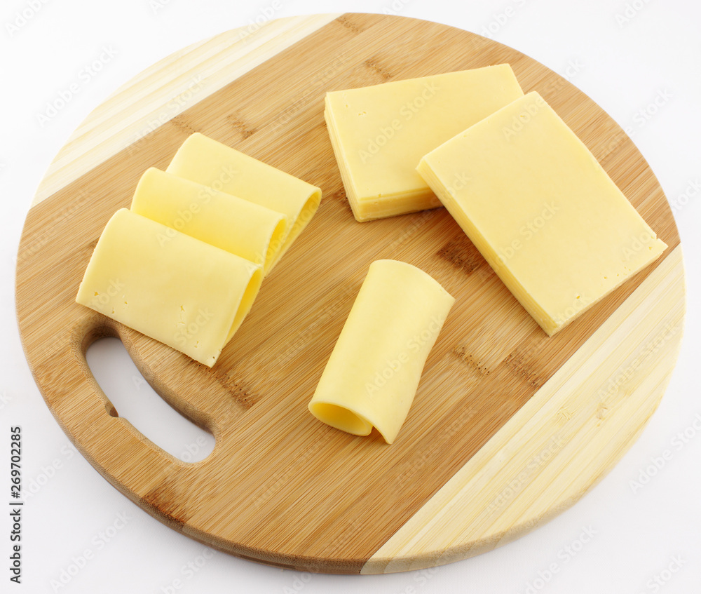 cheese on a wooden board