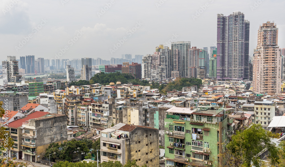 Macau, China - a Portuguese colony until 1999, Macau is one of the most overpopulated territories in the world. Here in particular it's residential architecture