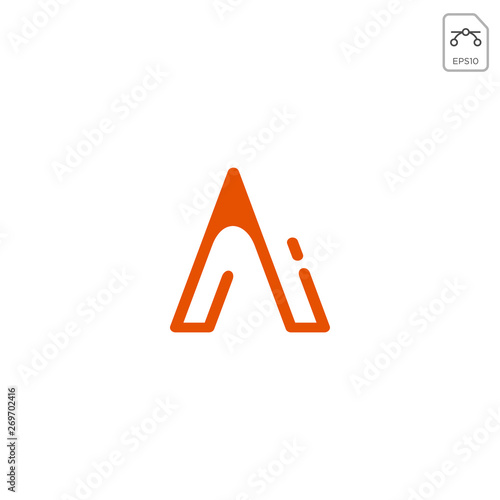 initial ai monogram logo design vector icon isolated