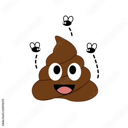 A stinky poop attracting house flies