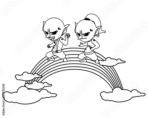 ugly trolls with rainbow magic characters