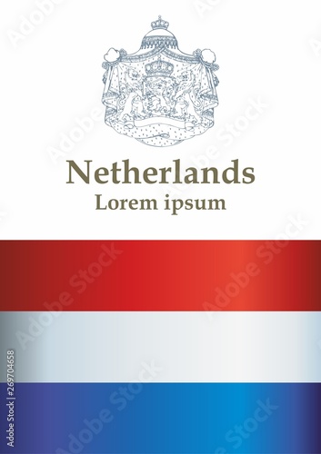 Flag of the Netherlands. Kingdom of the Netherlands. Template for award design, an official document with the flag of Netherlands. Bright, colorful vector illustration Free Download Flag of the Netherlands. Kingdom of the Netherlands. Template for award design, an official document with the flag of Netherlands. Bright, colorful vector illustration - GFXLoad