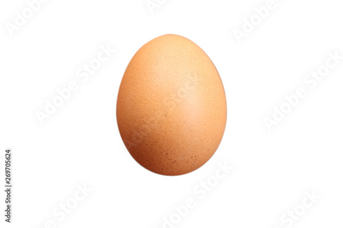 Single brown chicken egg isolated on white background Photo