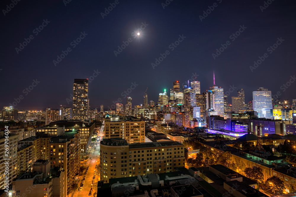 View of Toronto downtown at night